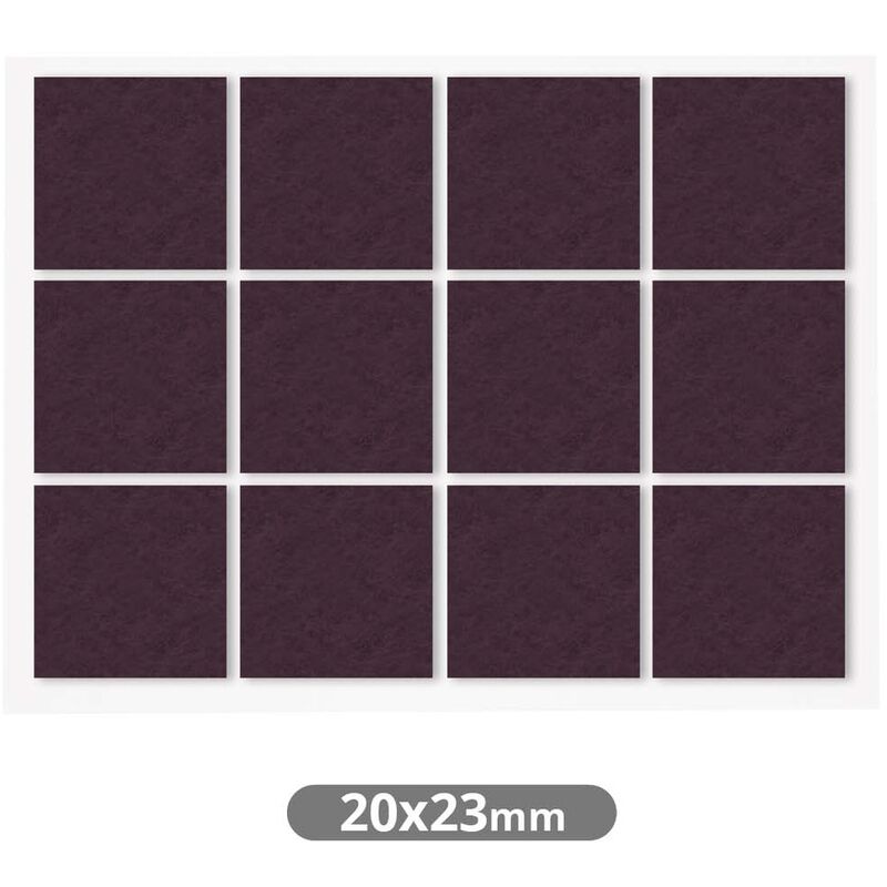 

Set 12 fieltros adhesivos cuadrados 20x23mm - Marron