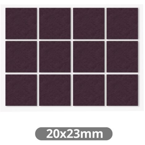 Set 12 fieltros adhesivos cuadrados 20x23mm Marron GSC 003802772