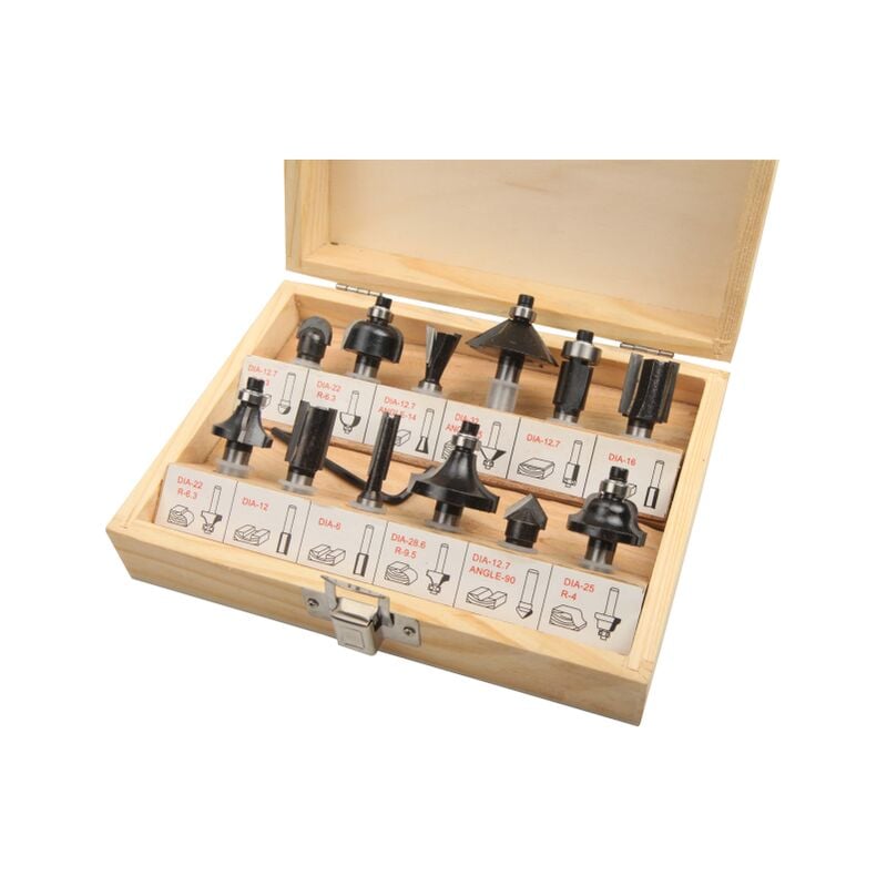 Tolsen - set 12 pcs moulins a bois arbre 6MM