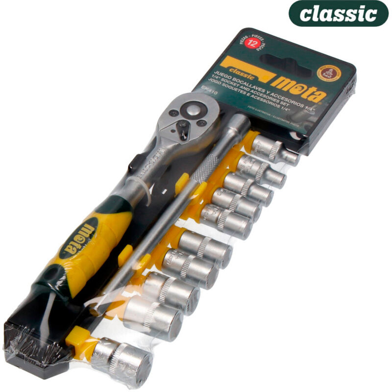 Set di 12 pezzi di punte per chiavi da 1/4' cr.v. ek410 e accessori