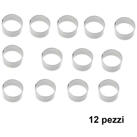 Set 12 Pièces Motifs Imprimés Pour Les Bonbons Gâteaux Biscuits Ronds Inox 8x4cm Pâtissiers