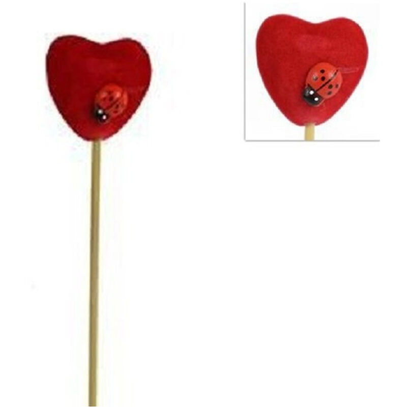 Trade Shop - set 12 stück anstecknadeln mit rotem marienkäfer herz 3X21X2CM valentinstag zubehör -