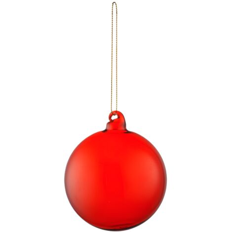 Set 12 sfere in vetro rosso 8 cm.