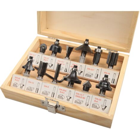 SET 12 UDS FRESAS MADERA EJE 6MM TOLSEN