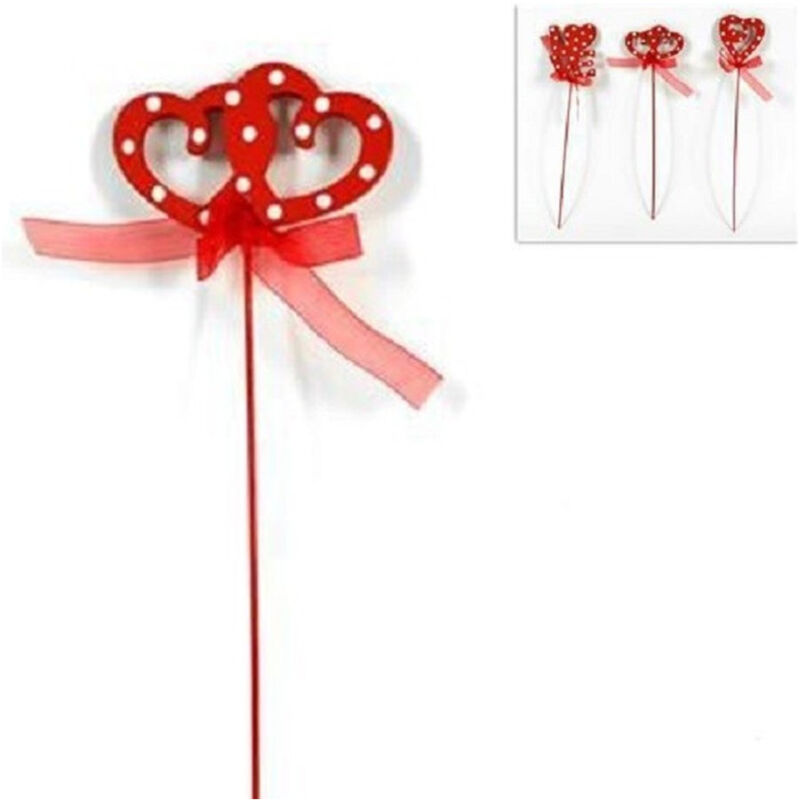 Trade Shop Traesio - Trade Shop - satz 12PCS hölzernen stift mit bogen herz liebe 26CM valentinstag 3 modelle ass. -