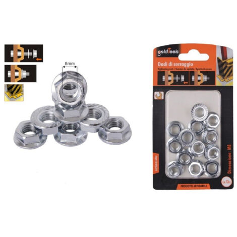 Set 13 Pz Déi Hexagonal Flangé Déi De Serrage M8 Boulons à Vis 8mm 94924