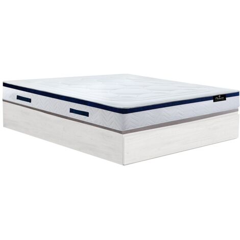 Set 140x190cm rete vano con cassetto Bianco + materasso ibrido molle insacchettate sp. 30cm  - MARQUIS di PALACIO
