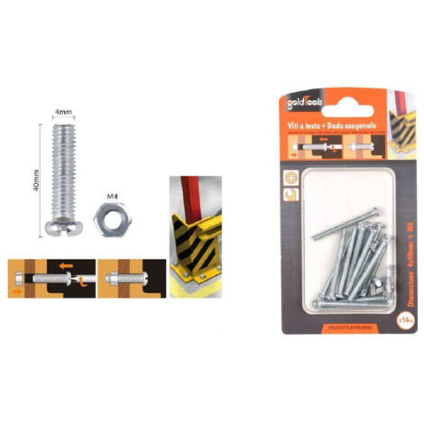 Set 14pz Vites Vites Tête à Croix Ronde 4 X 40 Mm Avec Des Dés