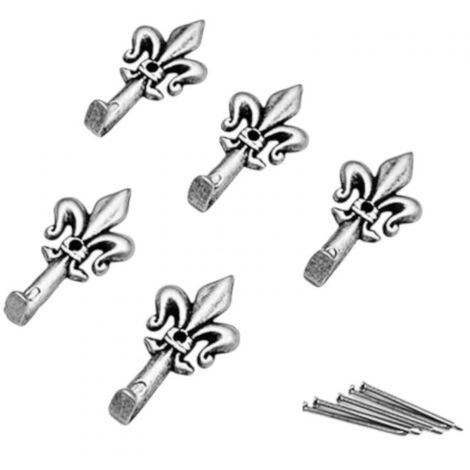 Set 15 Ganci Argento per Quadro Forma Giglio Chiodi da 17mm Ganci da 4,5cm 66883
