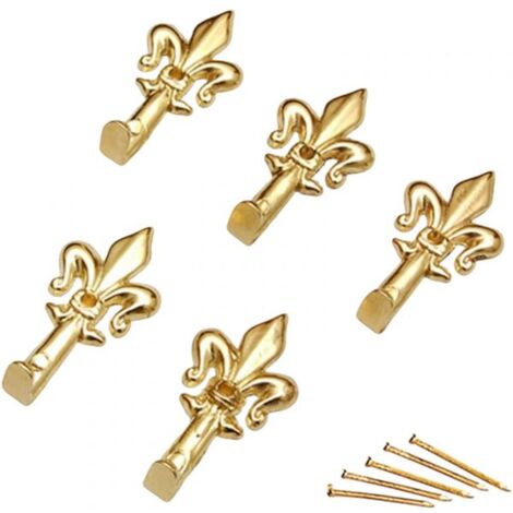 Set 15 Ganci Oro per Quadro Forma Giglio Chiodi da 17mm Ganci da 3cm 68241