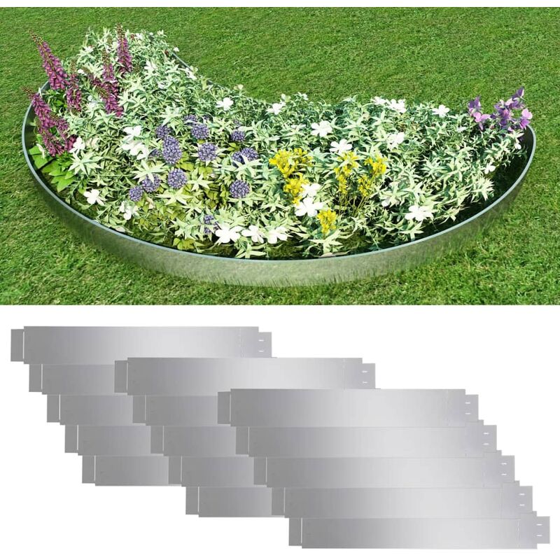 

Set 15 paneles divisorios flexibles de acero galvanizado 100 x 15 cm - Plateado