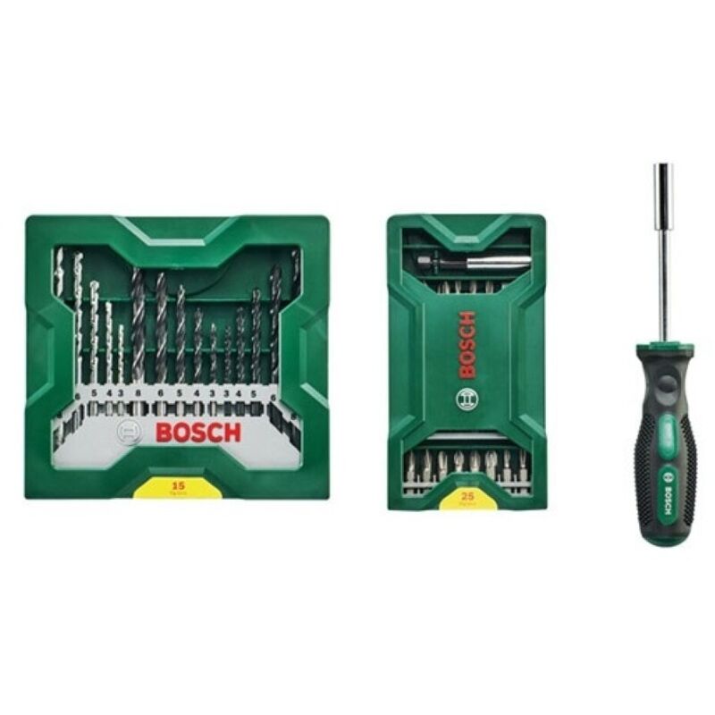 Accessories Mini X-Lin 2607017655 - Juego de puntas de destornillador (41 piezas, incluye destornillador) - Bosch
