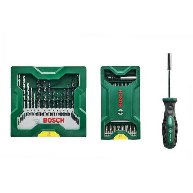 Accessories Mini X-Lin 2607017655 - Juego de puntas de destornillador (41 piezas, incluye destornillador) - Bosch