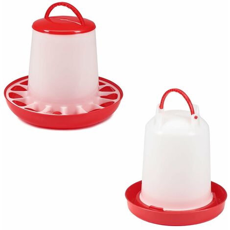 Set 1,5KG pollame alimentatore automatico alimentatore + 1,5Litre pollame bevitore bevitore