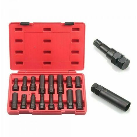 Set 16 chiavi smontaggio montaggio dadi bulloni sicurezza antifurto ruote auto