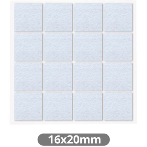 Set 16 fieltros adhesivos cuadrados 16x20mm Blanco GSC 003802765