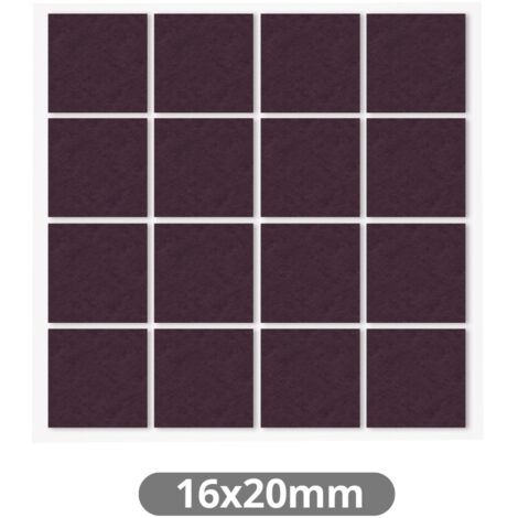Set 16 fieltros adhesivos cuadrados 16x20mm Marron GSC 003802771