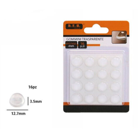 Set 16 Gommini Adesivi Protection Trasparenti Rotondi 12.7x3.5mm 66096
