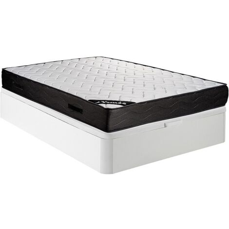 Set 160x200cm Rete contenitore Bianco + Materasso molle insac. 7 zone e memory foam sp.24cm - MERISI di YSMÉE