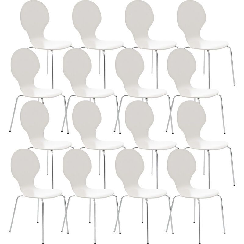 

Set 16x Sillas de Visita Diego Apilable Blanco