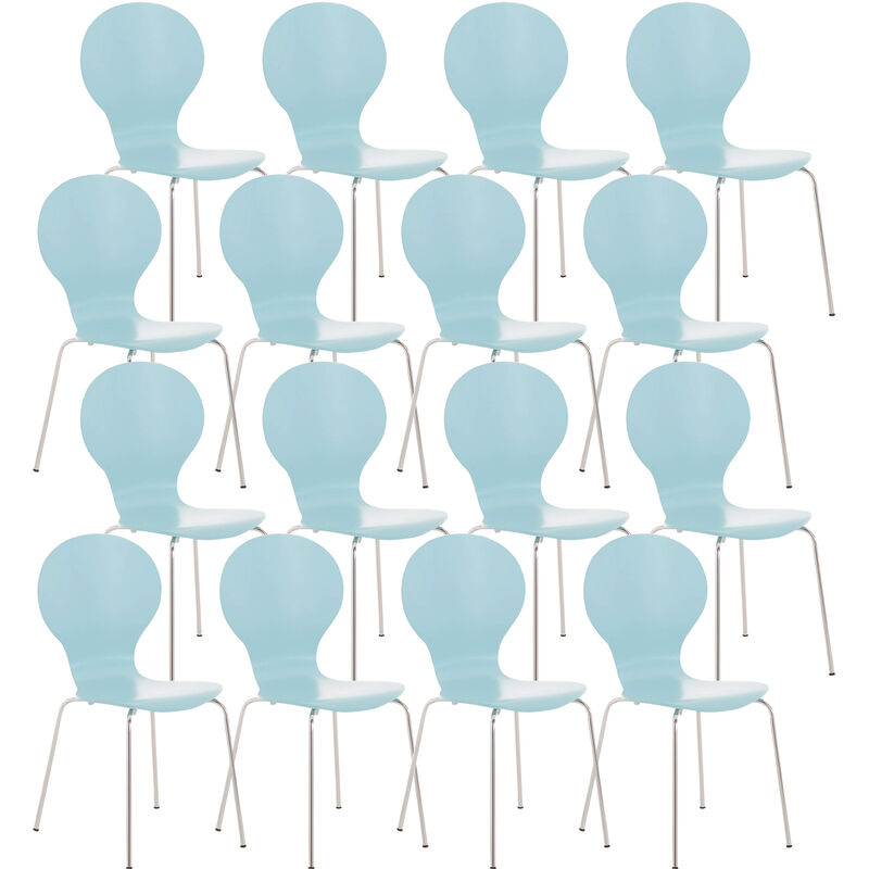 

CLP - Set 16x Sillas de Visita Diego Apilable Azul claro
