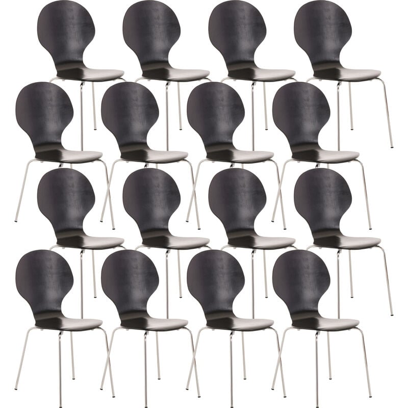 

CLP - Set 16x Sillas de Visita Diego Apilable Negro