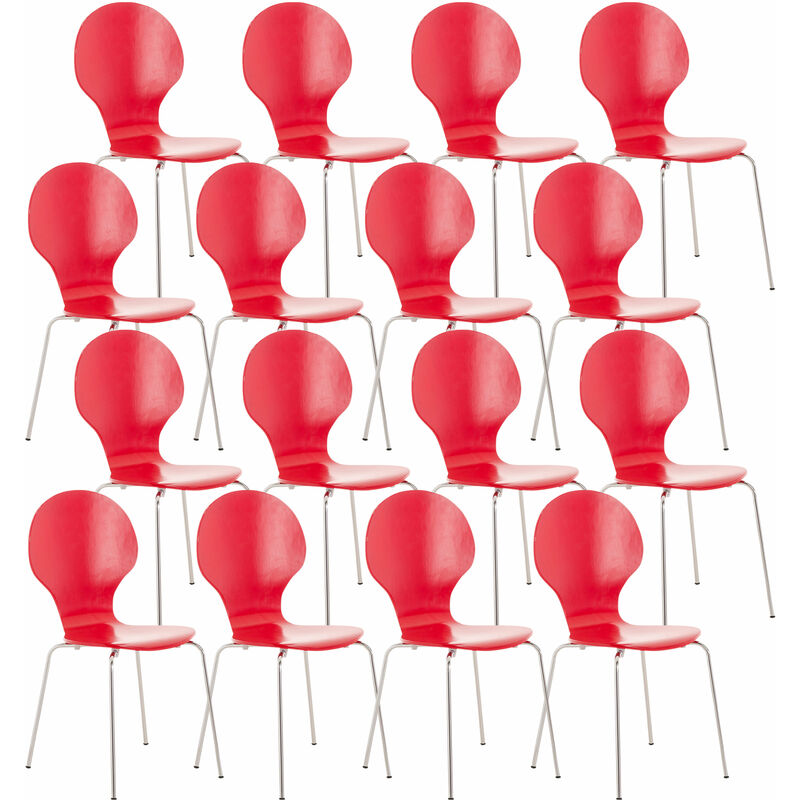

Set 16x Sillas de Visita Diego Apilable Rojo