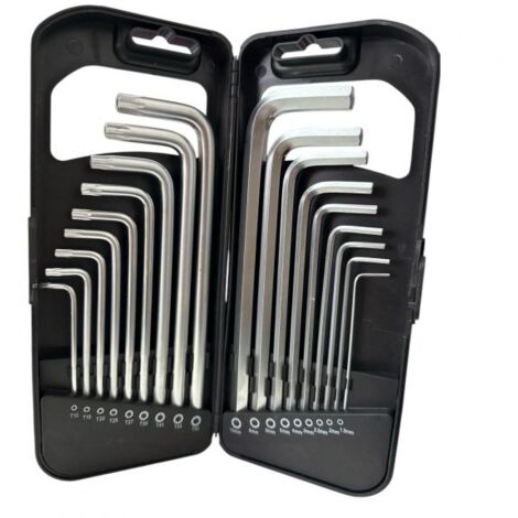 Set 18 Pezzi Chiavi Esagonali e Torx set chiavi piegate Art.262019