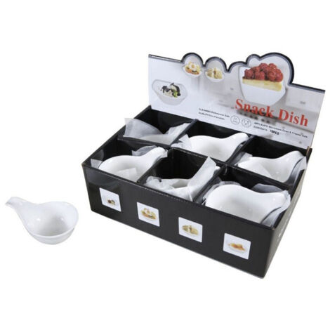 Set 18 Pièces Assiette à Hors D'oeuvre En Porcelaine 12x8x6cm Apéritif Snack 151698