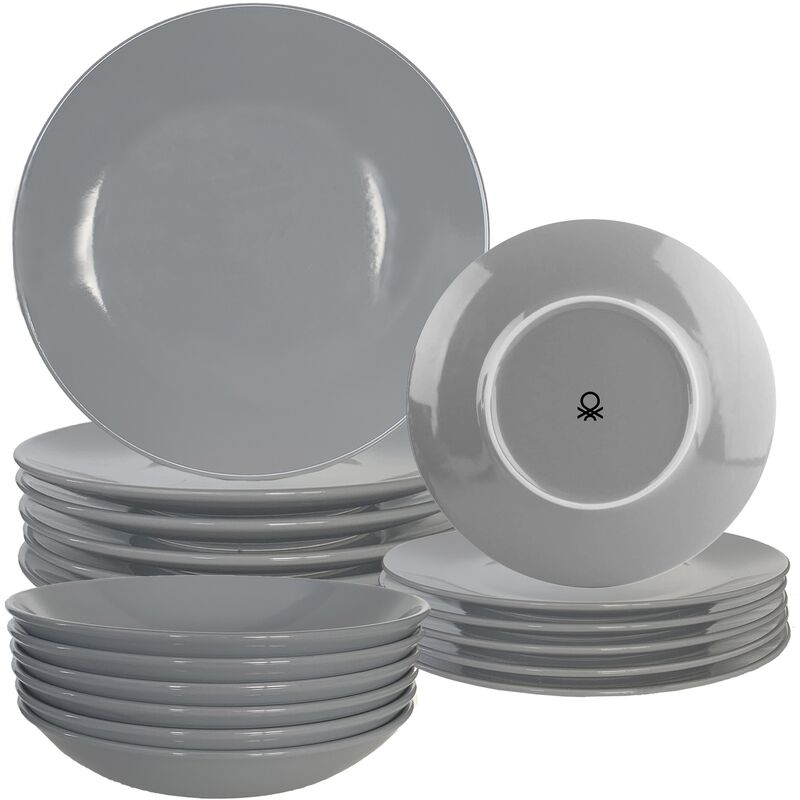 

Set 18Pcs Vajilla Loza Gris Casa Benetton