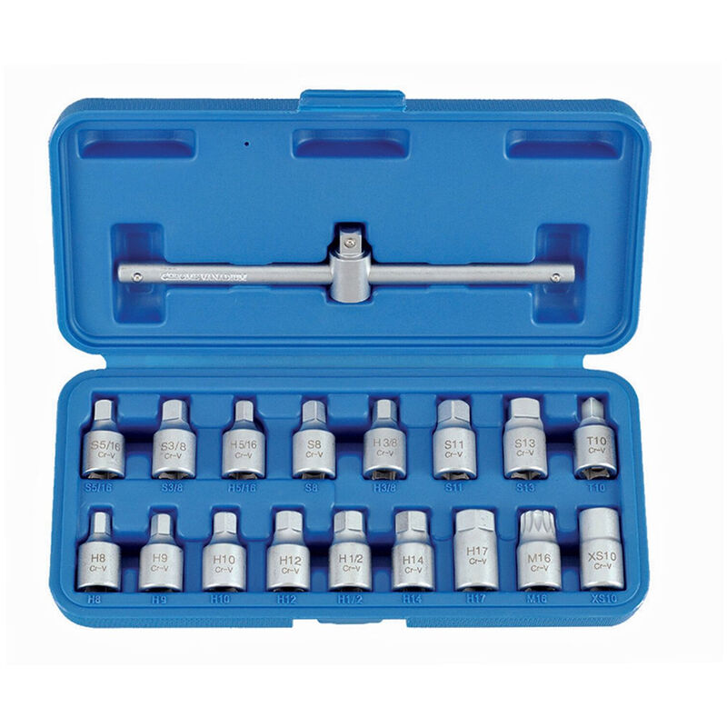 Tooltek - set 18pz chiavi a bussola per tappi