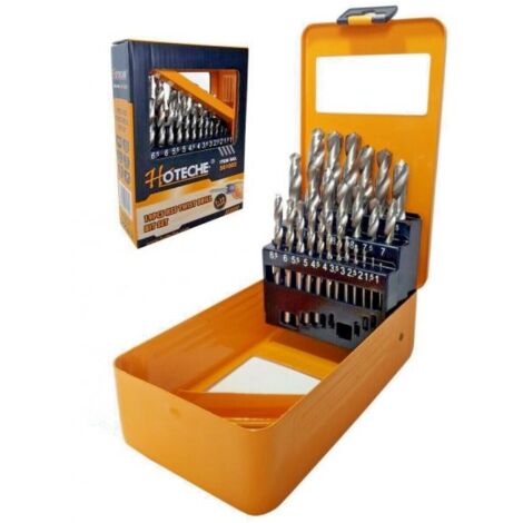 Set 19 punte per trapano HSS elicoidali ferro misure da 1 a 10mm Art. 501002