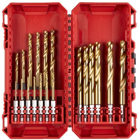 SET 19 PZ PUNTE METALLO HSS-G TITANIO SHOCKWAVE MILWAUKEE 4932493866