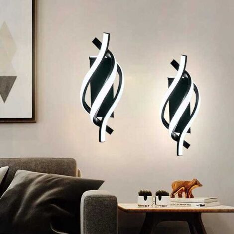 Set 2 Applique LED Spirale – Lampada da Parete Interno Luce Calda