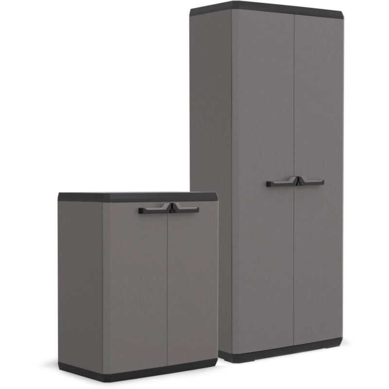 Set Armadio In Resina 'pi ' Alto E Basso, 68x39x166 83 Cm