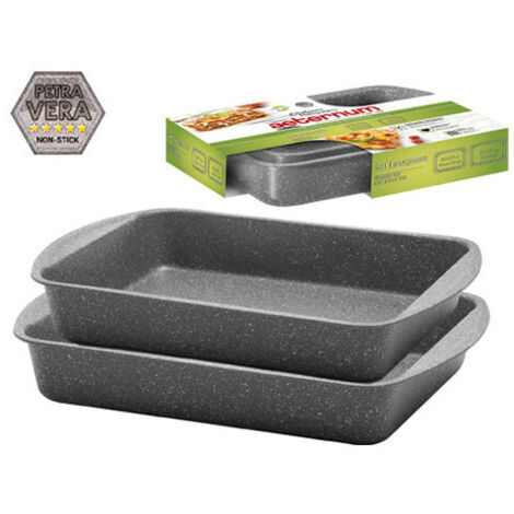 Set 2 bandejas para lasaña 35×27 cm + 45×30 cm Petravera Plus – Aeternum