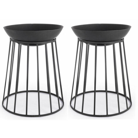 Set 2 Bracieri da Giardino Ø50x63h cm Efesto Nero