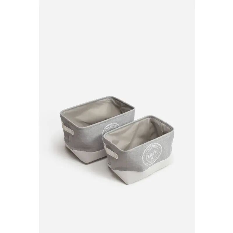 Set 2 Cajoneras Rectangulares de Tela Gris
