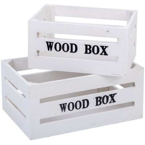 Set 2 Cajónes de madera blancos