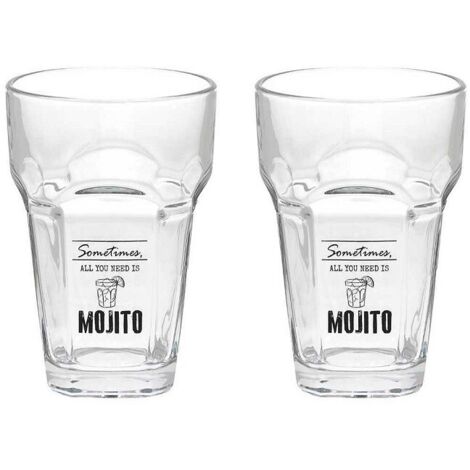 Set 2 Calici Mojito In Vetro Trasparente Cc400 Linea Let'S Party