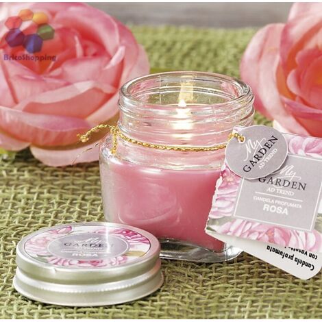 Set 2 Candela Profumata Con Mini Barattolo Vetro 5x5 Cm Arredo Ambiente Profumat
