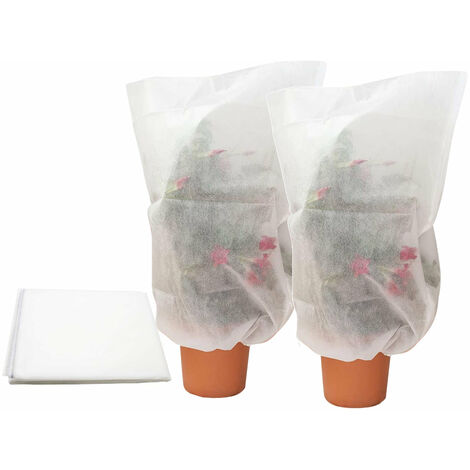 Set 2 Cappucci di Protezione per Piante in TNT 100X80 cm Sacchi Antigelo Telo Copri Pianta