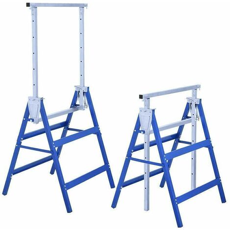 Set 2 Cavalletti Telescopici Pieghevoli Regolabili in Altezza L68xP56xH130cm