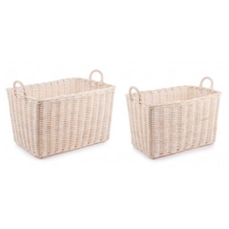 Set 2 ceste 2 manici Narra da esterno -Sbiancante / 43x30x34h 50x37x37h