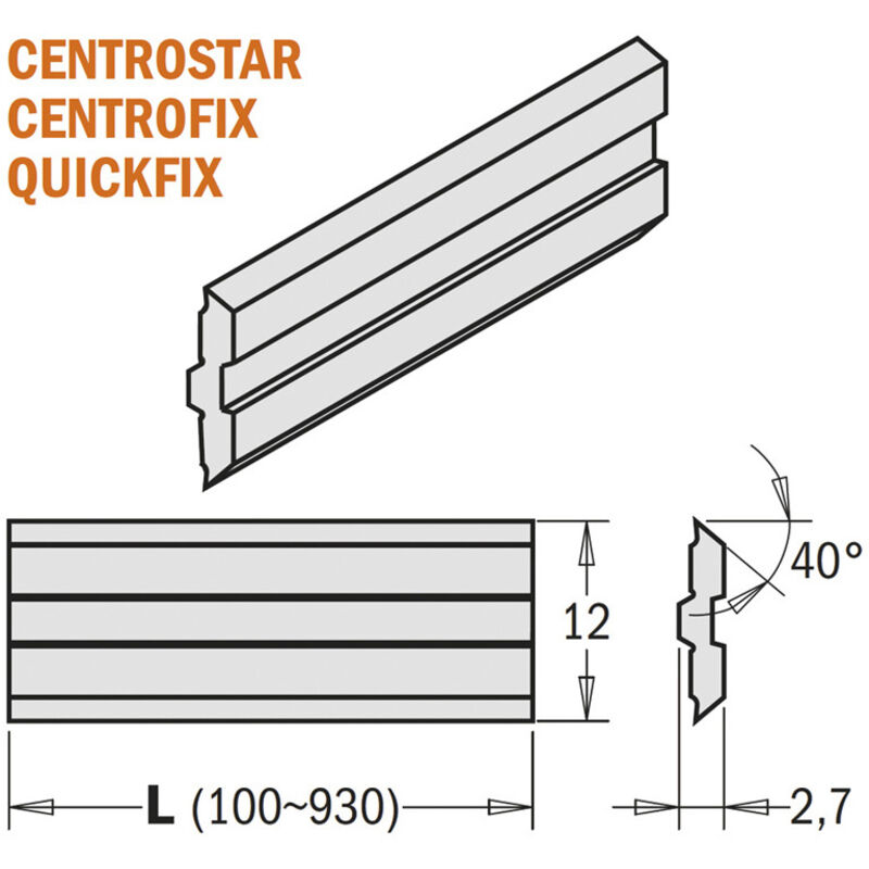 Image of 795.310.12 SET 2 COLTELLI CENTROSTAR/FIX, QUICKFIX 310x12x2.7mm HPS