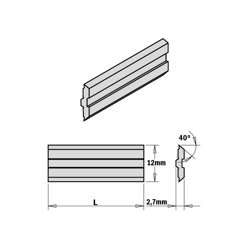 795.710.12 SET 2 COLTELLI CENTROSTAR/FIX, QUICKFIX 710x12x2.7mm HPS