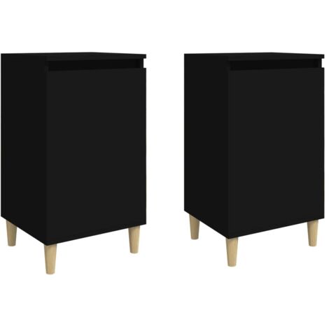Set 2 comodini con vano con anta 40 x 35 x 70 cm in legno ingegnerizzato nero DEC035568
