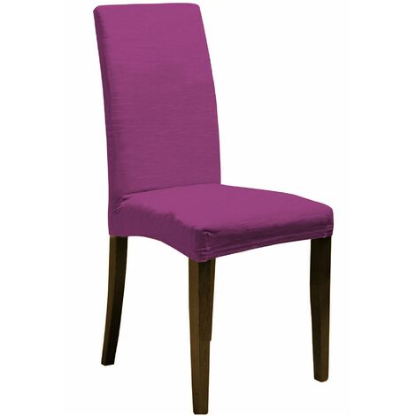 Set 2 Coprisedie con Schienale Elasticizzati in Poliestere Fucsia