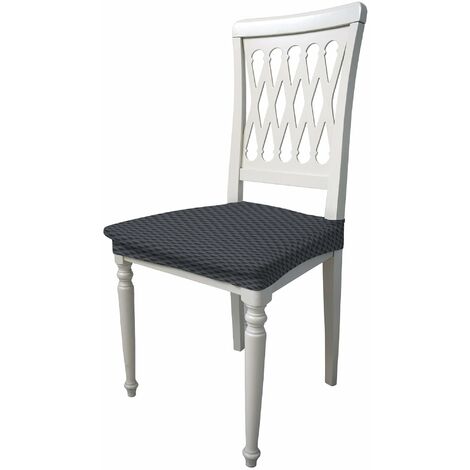 Set 2 Coprisedie Elasticizzati in Poliestere Fashion Grigio Scuro