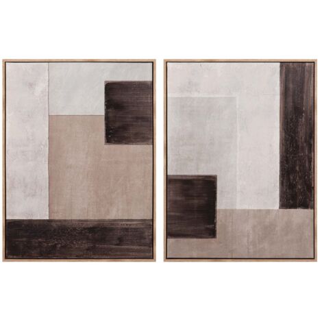 Set 2 Cuadros 50% Pintado A Mano 63X4X83 Cm